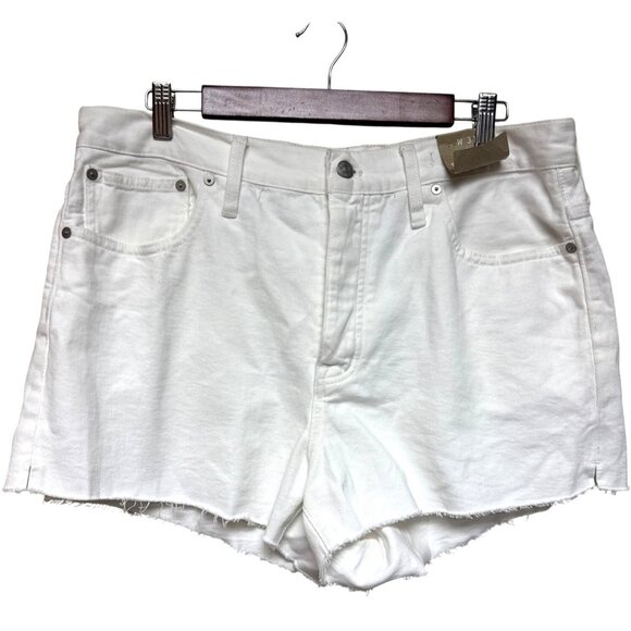 Madewell Women's Shorts Button Fly Relaxed Denim Tile White Cut Off Size 31 NWT - Picture 2 of 12